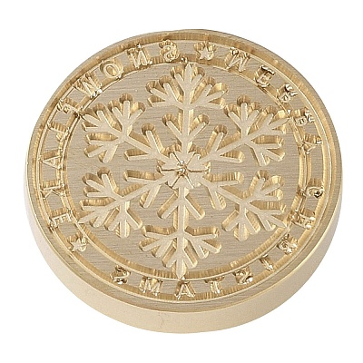 Christmas Series Wax Seal Brass Stamp Head AJEW-M037-01G-25-1