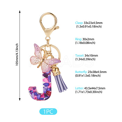 Resin Butterfly Pendant Keychains KEYC-TAC0034-03J-1