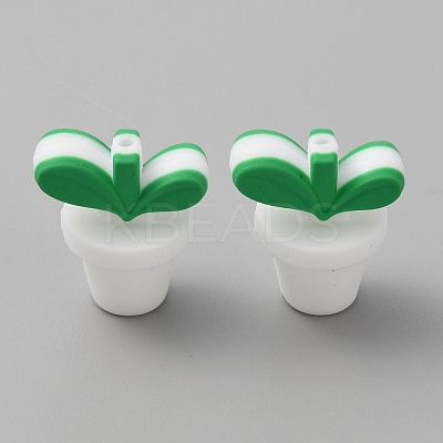 Leaf Pot Food Grade Eco-Friendly Silicone Beads LS-SIL-WH0014-18B-1