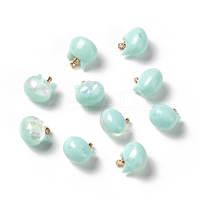 Sparkle Opaque Resin Charms RESI-E019-01G-01-1