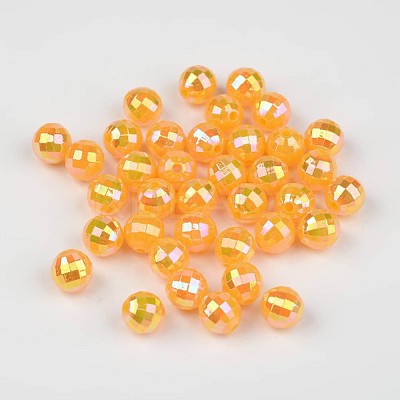 Faceted Colorful Eco-Friendly Poly Styrene Acrylic Round Beads SACR-K001-8mm-74-1