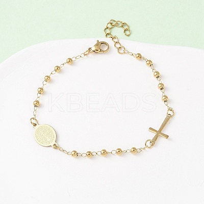 Religion 304 Stainless Steel Link Bracelets LS-BJEW-F524-05A-G-1