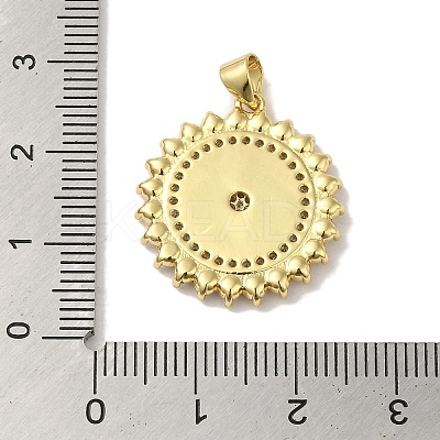 Rack Plating Brass Micro Pave Cubic Zirconia Pendants KK-P272-07G-1