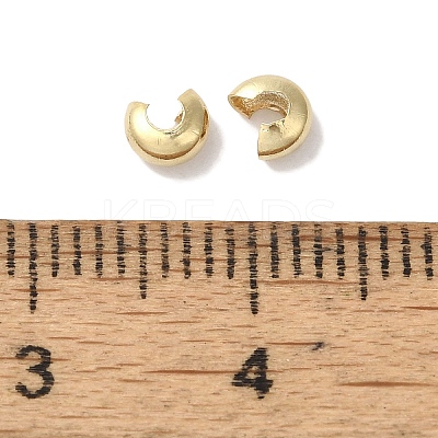 Brass Crimp Bead Cover X-KK-K383-07C-G-1