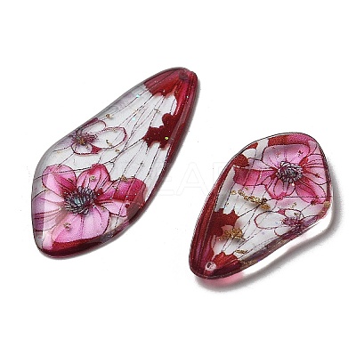 4Pcs Transparent Epoxy Resin Butterfly Wings Pendants RESI-C057-07B-1