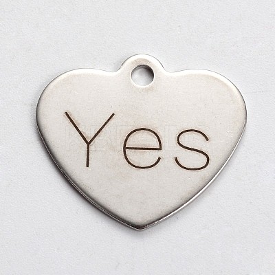 Non-Tarnish 201 Stainless Steel Heart Pendants STAS-L165-C27-1