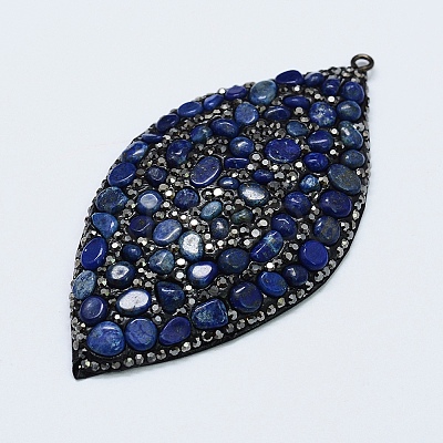 Natural Gemstone Big Pendants PEAR-F006-07-1