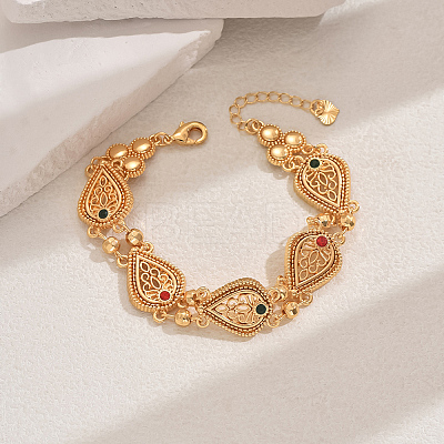 Alloy Cubic Zirconia Link Bracelets for Women FN6490-2-1