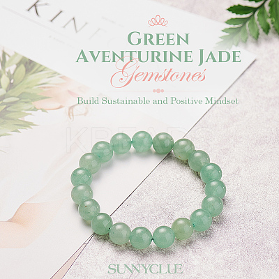 Natural Green Aventurine Round Beads Stretch Bracelets BJEW-PH0001-8mm-24-1