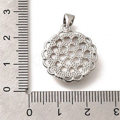 Brass Pave Natural White Shell Carved Angel Pendants KK-Z091-03P-1