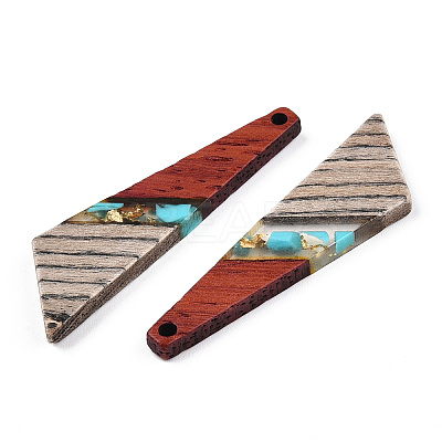 Transparent Resin & Walnut Wood Pendants RESI-TAC0017-53-A01-1