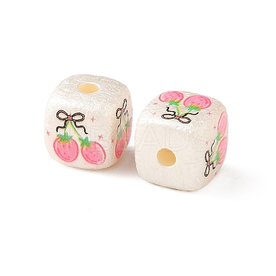Printed Opaque Acrylic Beads OACR-B054-01H-1