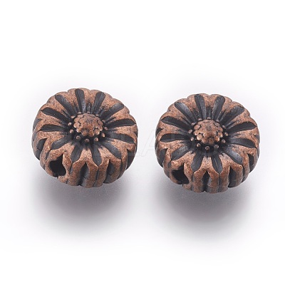 Tibetan Style Alloy Flower Beads TIBEP-GC190-R-NR-1