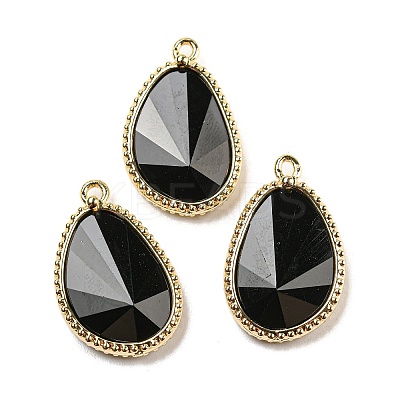 Natural Obsidian Faceted Pendants G-M431-14G-01-1