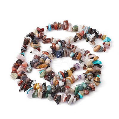 Natural & Synthetic Mixed Gemstone Beads Strands G-YW0001-47-1