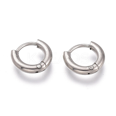 Tarnish Resistant 201 Stainless Steel Huggie Hoop Earrings EJEW-O095-05-18-1