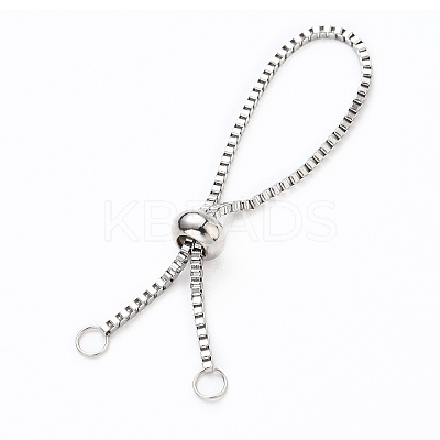 Non-Tarnish Adjustable 316 Surgical Stainless Steel Box Chain Slider Ring Making X-AJEW-JB00775-01-1