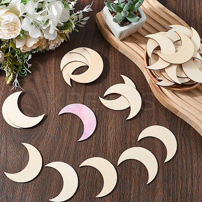 50Pcs Wood Cutouts DIY-SP0004-64D-01-1