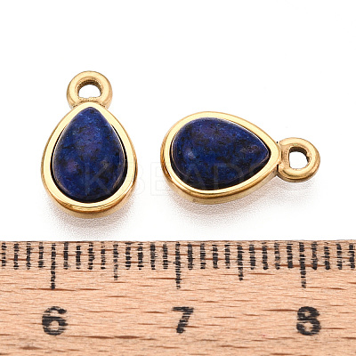Dyed Natural Lapis Lazuli Teardrop Charms STAS-N109-209B-G-1