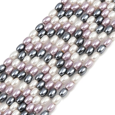 Electroplated Shell Pearl Beads Strands BSHE-H113-06B-04-1