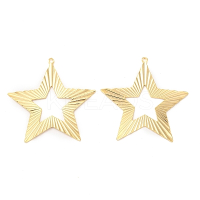 Rack Plating Brass Filigree Pendants KK-M250-19G-1