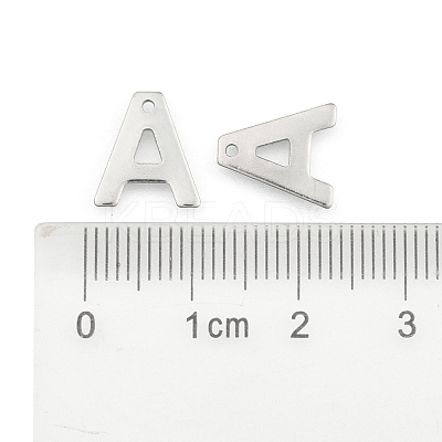Non-Tarnish 304 Stainless Steel Alphabet Charms X-STAS-O073-01-1