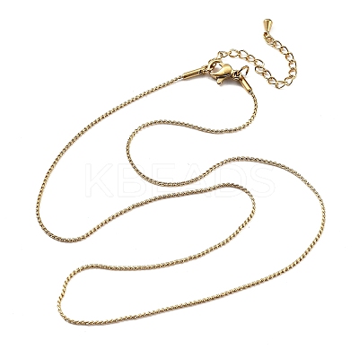 1MM 304 Stainless Steel Serpentine Chain Necklaces for Women Men NJEW-T016-11G-1