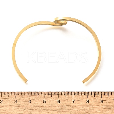 Ion Plating(IP) 304 Stainless Steel Cuff Bangles LS-BJEW-G611-01G-1
