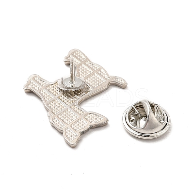 Dog Enamel Pin with Brass Butterfly Clutches JEWB-A006-01D-1