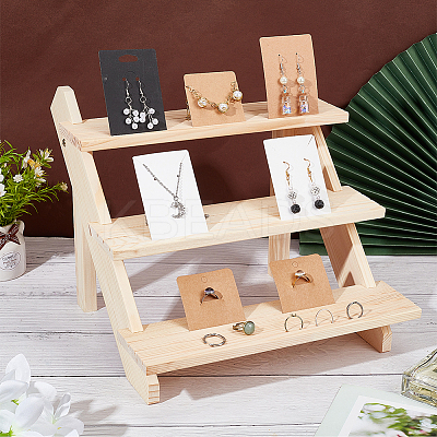 DIY 3 Tier Stair Style Pine Wooden Plant Stand Kit ODIS-WH0025-108-1