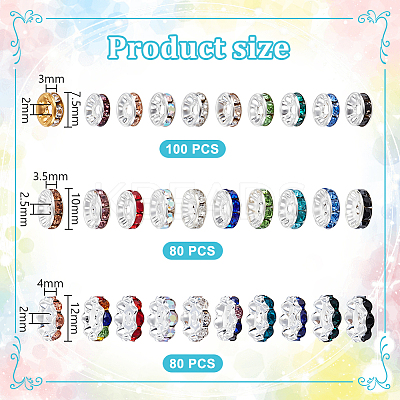 260Pcs 3 Style Zinc Alloy Spacer Beads FIND-GA0007-07-1