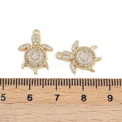 Brass Micro Pave Clear Cubic Zirconia Pendants KK-G535-02C-G-1