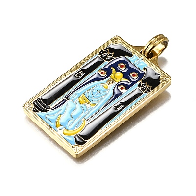 Tarot 304 Stainless Steel Enamel Pendants STAS-M119-07C-G-1