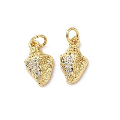 Brass Micro Pave Cubic Zirconia Charms KK-D502-26F-G-1