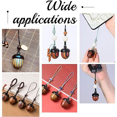 Spray Painted Wooden Acorn Box Jewelry Pendants FIND-WH0143-46-1