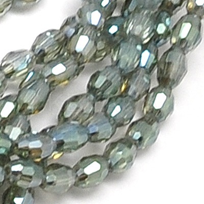 Electroplate Glass Beads Strands EGLA-J013-4X6mm-F32-1
