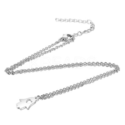 Tarnish Resistant 201 Stainless Steel Pendants Necklaces NJEW-S063-TN453-1-1