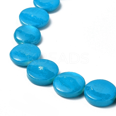 Spray Painted Natural Freshwater Shell Beads Strands SHEL-C003-05H-1