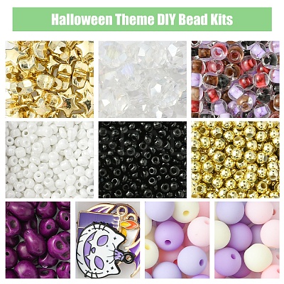 Halloween Theme DIY Bead Kits DIY-FS0006-96B-1