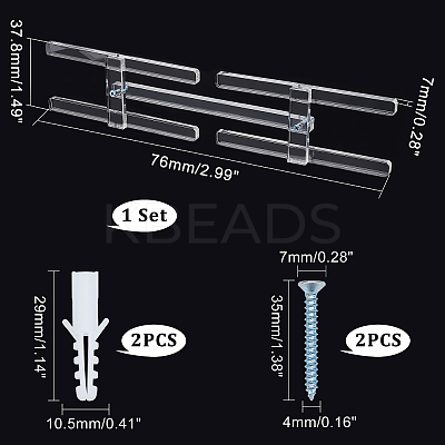 Wall Mount Transparent Acrylic Medal Display Stands ODIS-WH0036-08-1