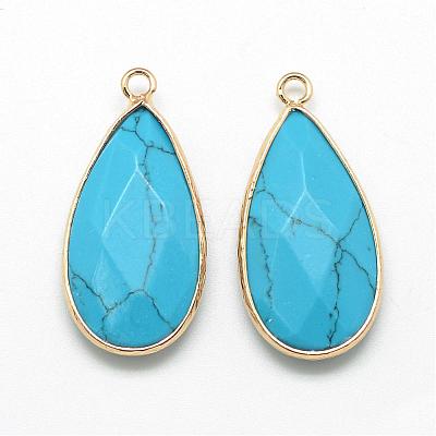 Synthetic Turquoise Pendants G-S221-11G-1