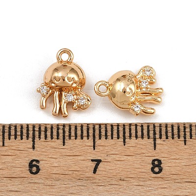 Brass Micro Pave Cubic Zirconia Pendants KK-K407-17G-1