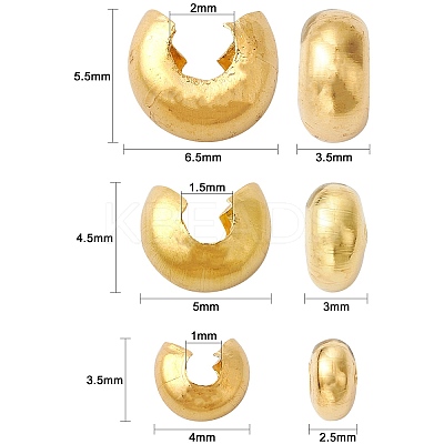 300Pcs 6 Styles Brass Crimp Beads Covers KK-CJ0001-93-1