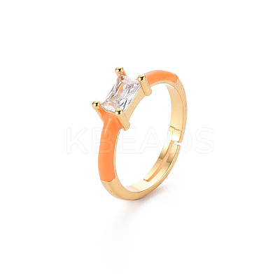Brass Enamel Cuff Rings RJEW-T016-23H-NF-1
