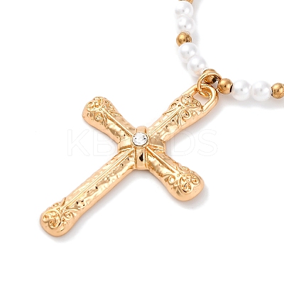 Alloy Rhinestone Pendant Necklaces for Women NJEW-U013-10G-02-1