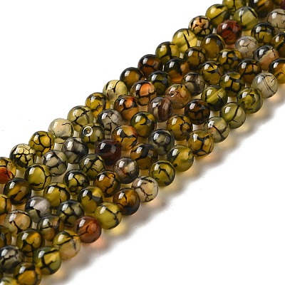 Natural Dragon Veins Agate Beads Strands G-G515-6mm-02A-1