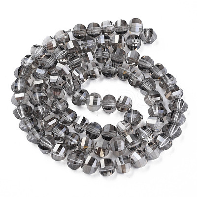 Electroplate Transparent Glass Beads Strands EGLA-N002-31-F07-1