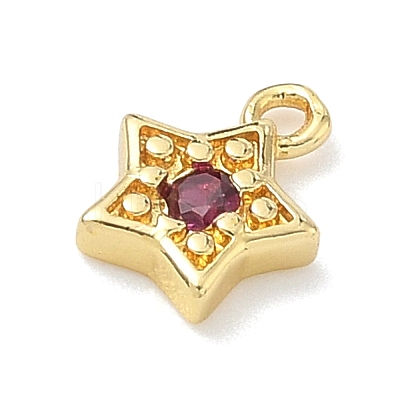 Brass Micro Pave Cubic Zirconia Charms KK-G548-19G-1