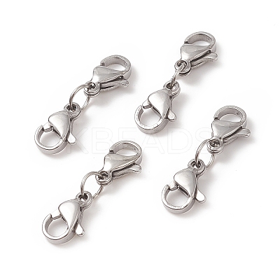 Non-Tarnish 304 Stainless Steel Double Lobster Claw Clasps STAS-E163-57P-B-1