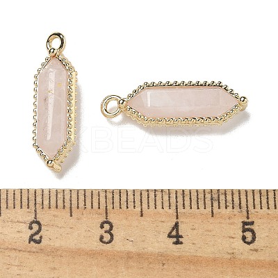 Natural Rose Quartz Faceted Double Terminal Pointed Pendants G-G181-05G-01-1